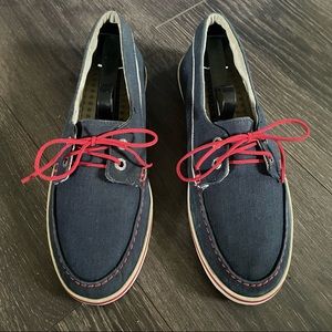 Red White Blue Lacoste Boat Shoes Loafers Sneakers 4th of July USA America